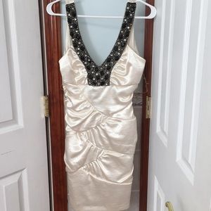 White dress with beading